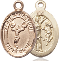 [9170GF] 14kt Gold Filled Saint Sebastian Cheerleading Medal