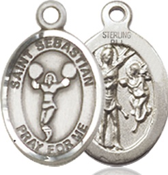 [9170SS] Sterling Silver Saint Sebastian Cheerleading Medal