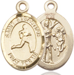 [9176GF] 14kt Gold Filled Saint Sebastian Track and Field Medal