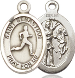 [9176SS] Sterling Silver Saint Sebastian Track and Field Medal