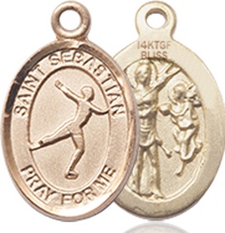 [9177GF] 14kt Gold Filled Saint Sebastian Figure Skating Medal