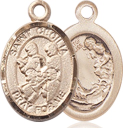 [9179GF] 14kt Gold Filled Saint Cecilia Marching Band Medal