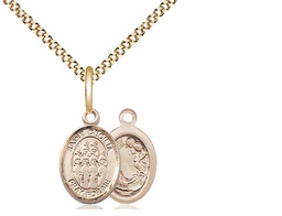 [9180GF/18G] 14kt Gold Filled Saint Cecilia Choir Pendant on a 18 inch Gold Plate Light Curb chain