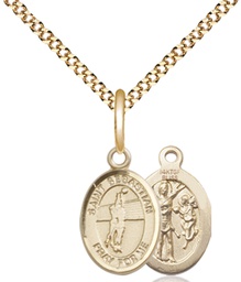 [9186GF/18G] 14kt Gold Filled Saint Sebastian Volleyball Pendant on a 18 inch Gold Plate Light Curb chain