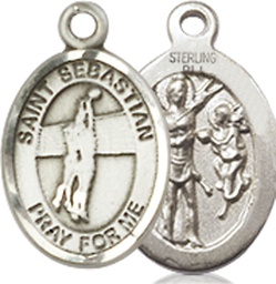 [9186SS] Sterling Silver Saint Sebastian Volleyball Medal