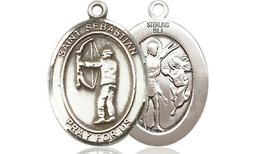[9189SS] Sterling Silver Saint Sebastian Archery Medal