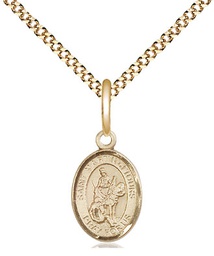 [9200GF/18G] 14kt Gold Filled Saint Martin of Tours Pendant on a 18 inch Gold Plate Light Curb chain