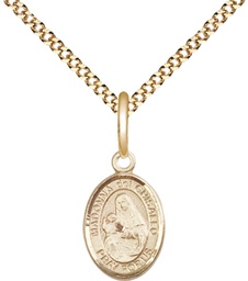 [9203GF/18G] 14kt Gold Filled Saint Madonna Del Ghisallo Pendant on a 18 inch Gold Plate Light Curb chain