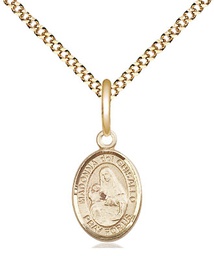 [9203GF/18G] 14kt Gold Filled Saint Madonna Del Ghisallo Pendant on a 18 inch Gold Plate Light Curb chain