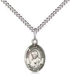 [9204SS/18S] Sterling Silver Saint John Neumann Pendant on a 18 inch Light Rhodium Light Curb chain