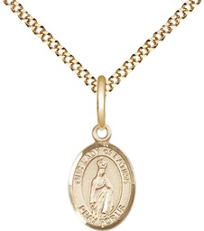 [9205GF/18G] 14kt Gold Filled Our Lady of Fatima Pendant on a 18 inch Gold Plate Light Curb chain