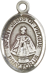 [9207SS] Sterling Silver Infant of Prague Medal