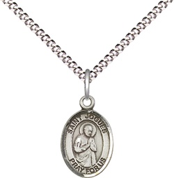 [9212SS/18S] Sterling Silver Saint Isaac Jogues Pendant on a 18 inch Light Rhodium Light Curb chain