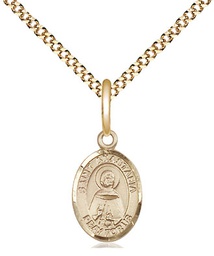 [9213GF/18G] 14kt Gold Filled Saint Anastasia Pendant on a 18 inch Gold Plate Light Curb chain