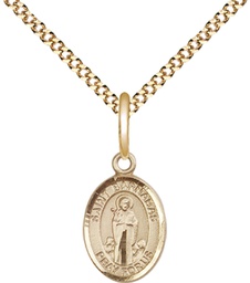 [9216GF/18G] 14kt Gold Filled Saint Barnabas Pendant on a 18 inch Gold Plate Light Curb chain