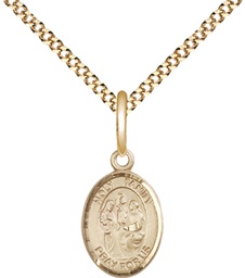 [9218GF/18G] 14kt Gold Filled Holy Family Pendant on a 18 inch Gold Plate Light Curb chain