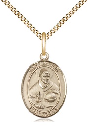 [8001GF/18G] 14kt Gold Filled Saint Albert the Great Pendant on a 18 inch Gold Plate Light Curb chain