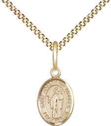 [9220GF/18G] 14kt Gold Filled Saint Joseph the Worker Pendant on a 18 inch Gold Plate Light Curb chain