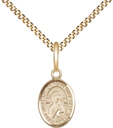 [9222GF/18G] 14kt Gold Filled Our Lady of Perpetual Help Pendant on a 18 inch Gold Plate Light Curb chain
