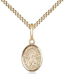 [9222GF/18G] 14kt Gold Filled Our Lady of Perpetual Help Pendant on a 18 inch Gold Plate Light Curb chain