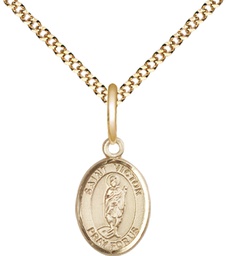 [9223GF/18G] 14kt Gold Filled Saint Victor of Marseilles Pendant on a 18 inch Gold Plate Light Curb chain