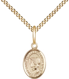 [9224GF/18G] 14kt Gold Filled Saint Elizabeth Ann Seton Pendant on a 18 inch Gold Plate Light Curb chain