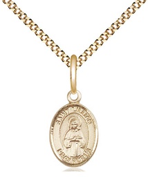 [9226GF/18G] 14kt Gold Filled Saint Lillian Pendant on a 18 inch Gold Plate Light Curb chain