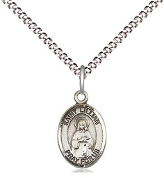 [9226SS/18S] Sterling Silver Saint Lillian Pendant on a 18 inch Light Rhodium Light Curb chain