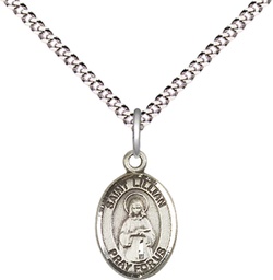 [9226SS/18S] Sterling Silver Saint Lillian Pendant on a 18 inch Light Rhodium Light Curb chain