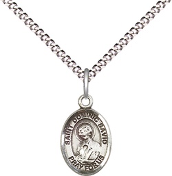 [9227SS/18S] Sterling Silver Saint Dominic Savio Pendant on a 18 inch Light Rhodium Light Curb chain