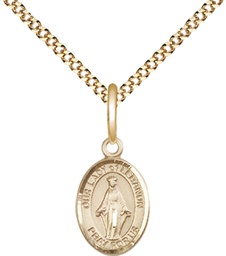 [9229GF/18G] 14kt Gold Filled Our Lady of Lebanon Pendant on a 18 inch Gold Plate Light Curb chain