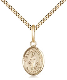 [9229GF/18G] 14kt Gold Filled Our Lady of Lebanon Pendant on a 18 inch Gold Plate Light Curb chain