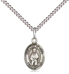 [9230SS/18S] Sterling Silver Our Lady of Hope Pendant on a 18 inch Light Rhodium Light Curb chain