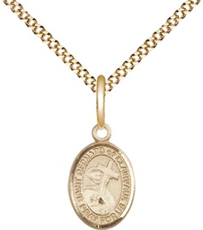 [9233GF/18G] 14kt Gold Filled Saint Bernard of Clairvaux Pendant on a 18 inch Gold Plate Light Curb chain