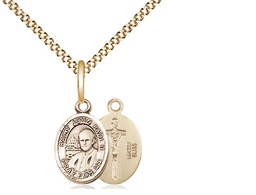 [9234GF/18G] 14kt Gold Filled Saint John Paul II Pendant on a 18 inch Gold Plate Light Curb chain