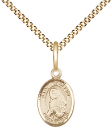 [9236GF/18G] 14kt Gold Filled Saint Madeline Sophie Barat Pendant on a 18 inch Gold Plate Light Curb chain