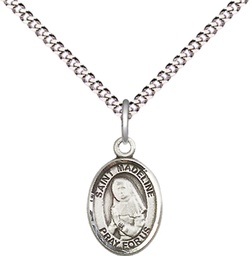 [9236SS/18S] Sterling Silver Saint Madeline Sophie Barat Pendant on a 18 inch Light Rhodium Light Curb chain