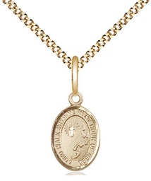 [9237GF/18G] 14kt Gold Filled Footprints Cross Pendant on a 18 inch Gold Plate Light Curb chain