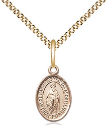 [9238GF/18G] 14kt Gold Filled Saint Bartholomew the Apostle Pendant on a 18 inch Gold Plate Light Curb chain