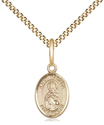 [9239GF/18G] 14kt Gold Filled Saint Matilda Pendant on a 18 inch Gold Plate Light Curb chain