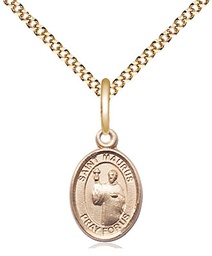 [9241GF/18G] 14kt Gold Filled Saint Maurus Pendant on a 18 inch Gold Plate Light Curb chain