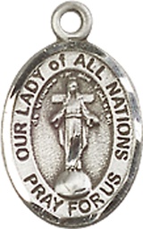 [9242SS] Sterling Silver Our Lady of All Nations Medal