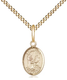 [9244GF/18G] 14kt Gold Filled Saint Zita Pendant on a 18 inch Gold Plate Light Curb chain