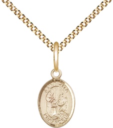 [9244GF/18G] 14kt Gold Filled Saint Zita Pendant on a 18 inch Gold Plate Light Curb chain