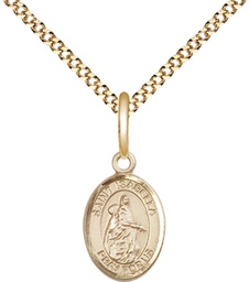 [9250GF/18G] 14kt Gold Filled Saint Isabella of Portugal Pendant on a 18 inch Gold Plate Light Curb chain