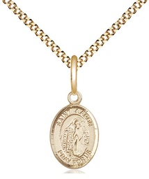 [9254GF/18G] 14kt Gold Filled Saint Aaron Pendant on a 18 inch Gold Plate Light Curb chain