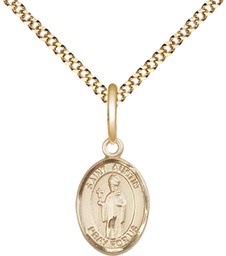 [9256GF/18G] 14kt Gold Filled Saint Austin Pendant on a 18 inch Gold Plate Light Curb chain