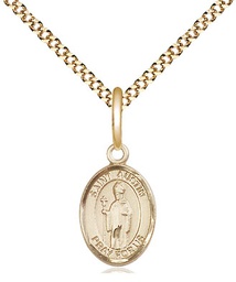 [9256GF/18G] 14kt Gold Filled Saint Austin Pendant on a 18 inch Gold Plate Light Curb chain