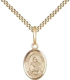 [9257GF/18G] 14kt Gold Filled Saint Christian Demosthenes Pendant on a 18 inch Gold Plate Light Curb chain
