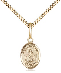 [9257GF/18G] 14kt Gold Filled Saint Christian Demosthenes Pendant on a 18 inch Gold Plate Light Curb chain